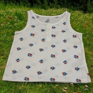 Gap Kids Red White and Blue Floral Lightweight Tank Top Girl’s Size 8